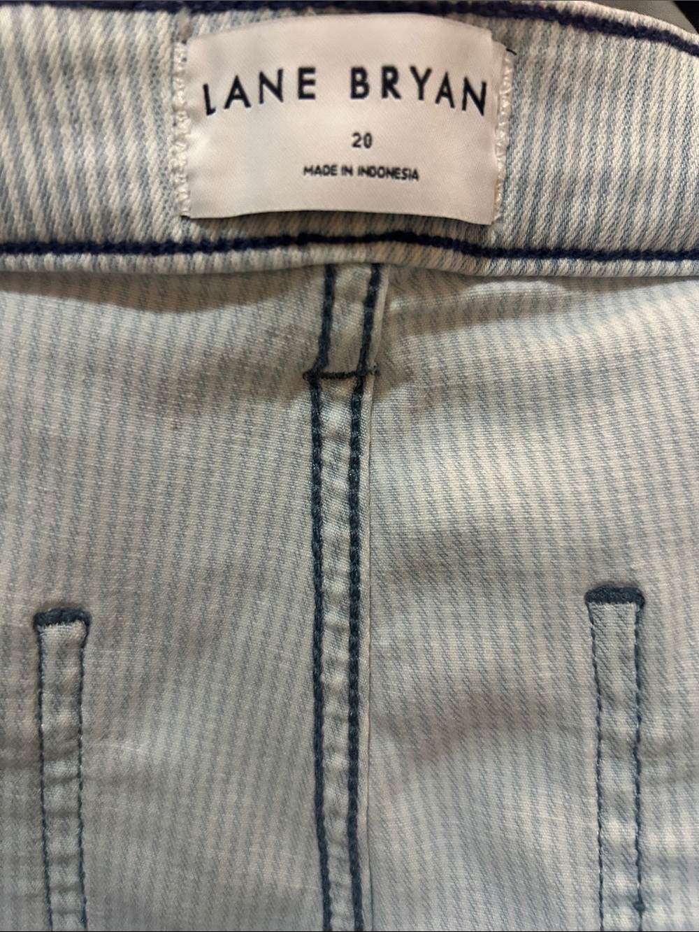 Lane Bryant Light Blue Pinstripe Flat Front Men's Shorts - Picture 4 of 4
